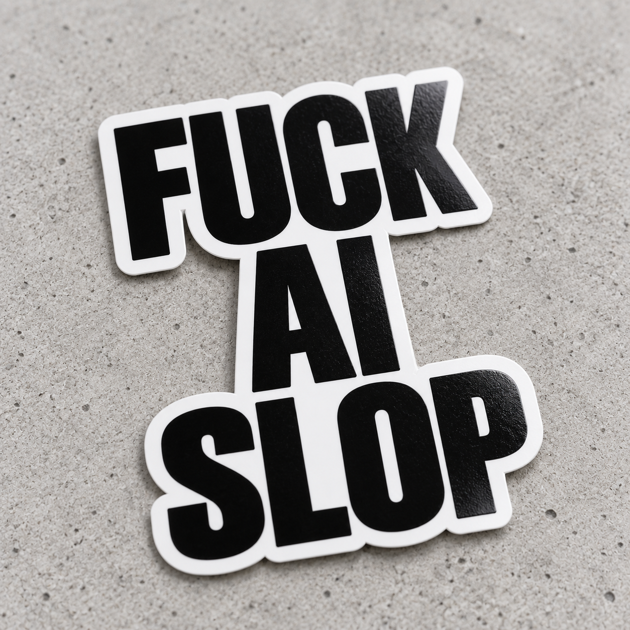 'Fuck AI Slop' Vinyl Sticker